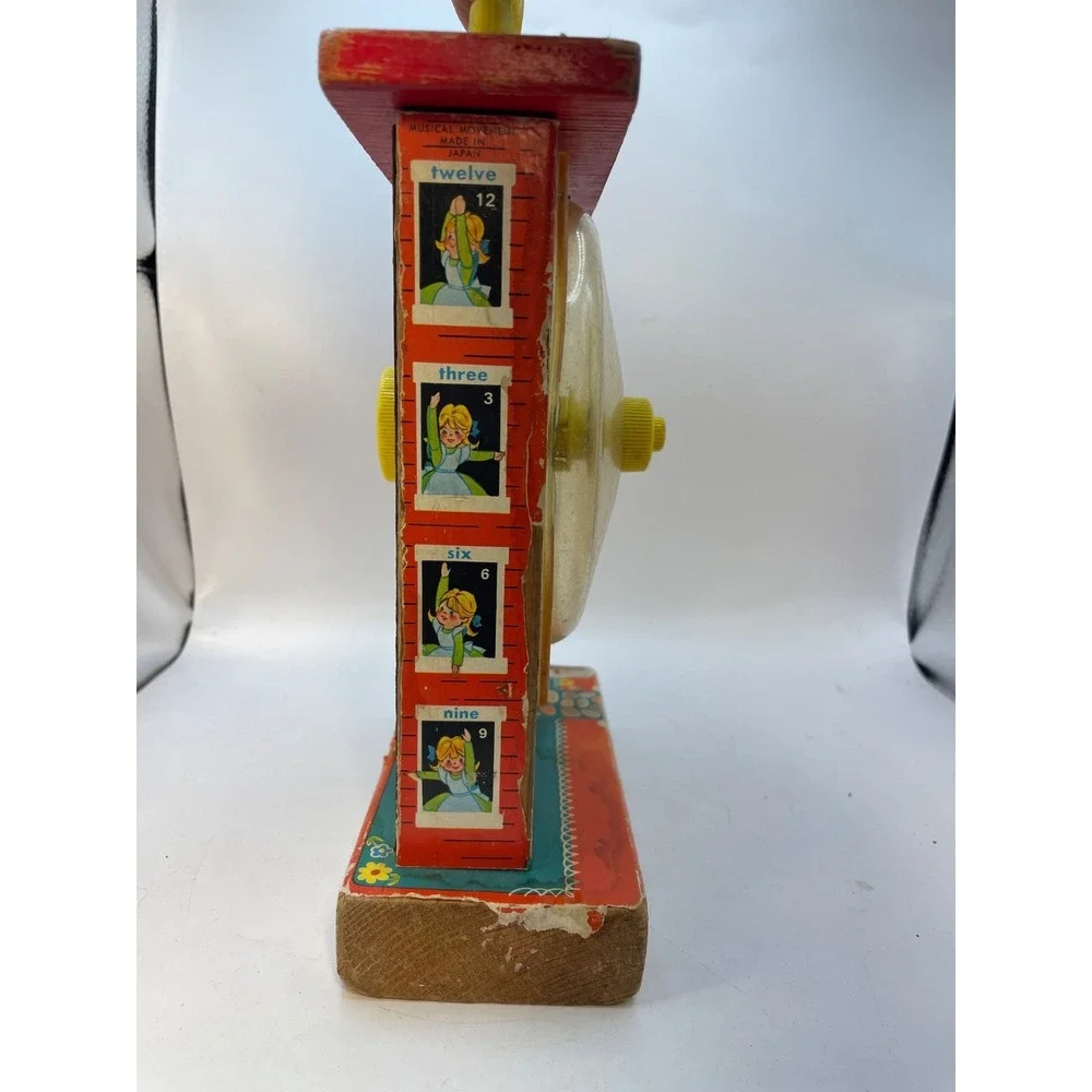 Fisher Price Musical Tick Tock Teaching Clock Music Japan Movement-Works 1962-68